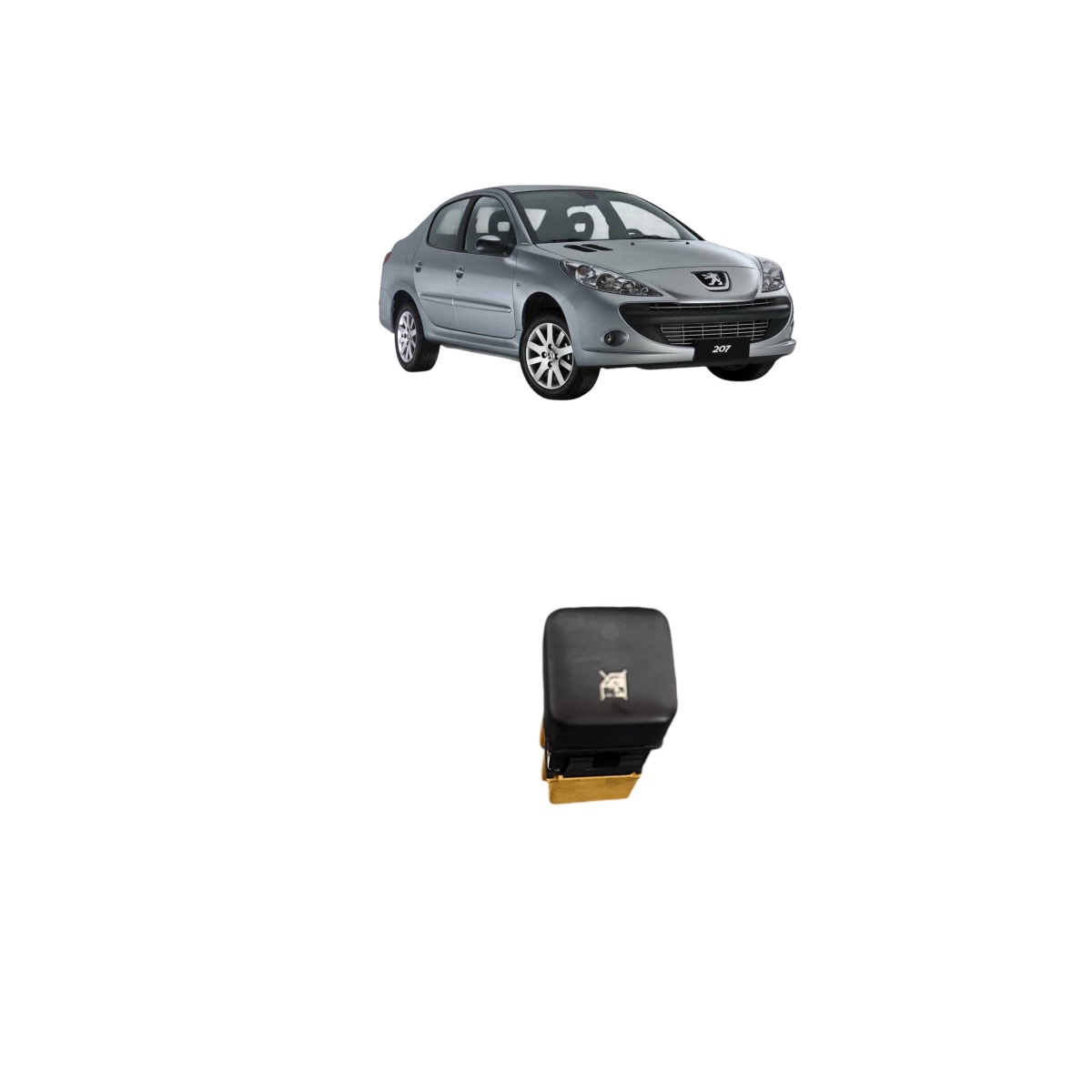 Botão interruptor trava vidro elétrico Peugeot 207 original - Imagem 2