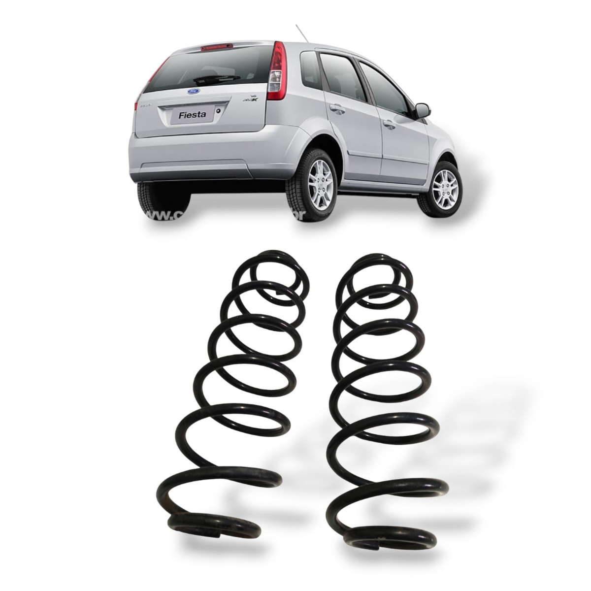 Par De Molas Traseiras Originais Ford Fiesta 2004 A 2012 - Imagem 1