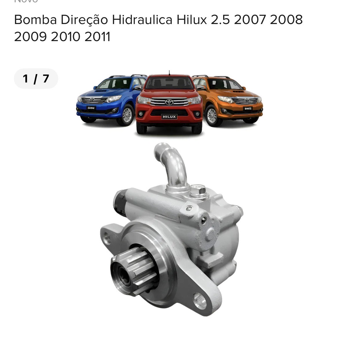 Bomba Direção Hidráulica Toyota Hilux - Imagem 1