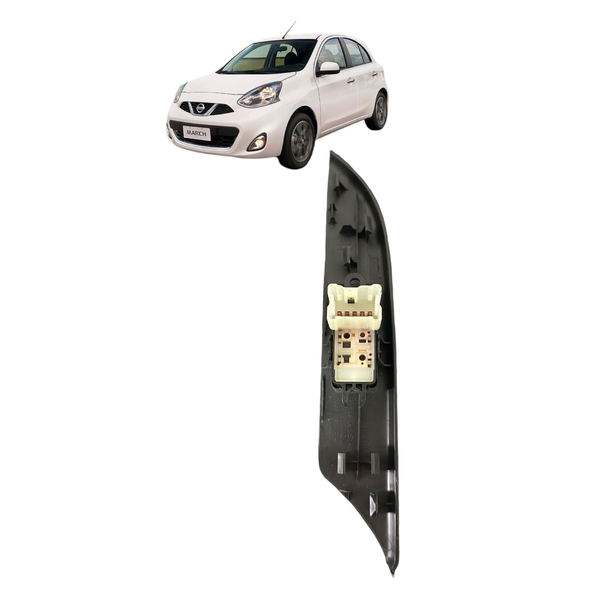 Moldura Botão Vidro Tras. Direita Nissan March 2013 A 2019