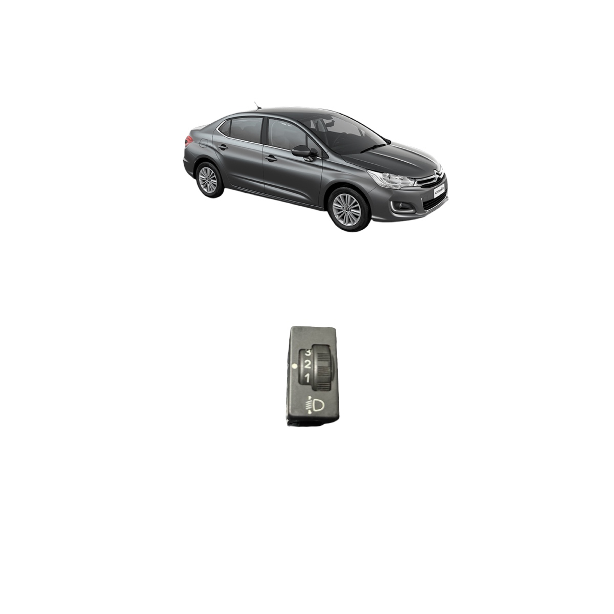 Botão Regulagem Farol Citroën C4 Painel Citroen C4 2003/2013 - Imagem 1