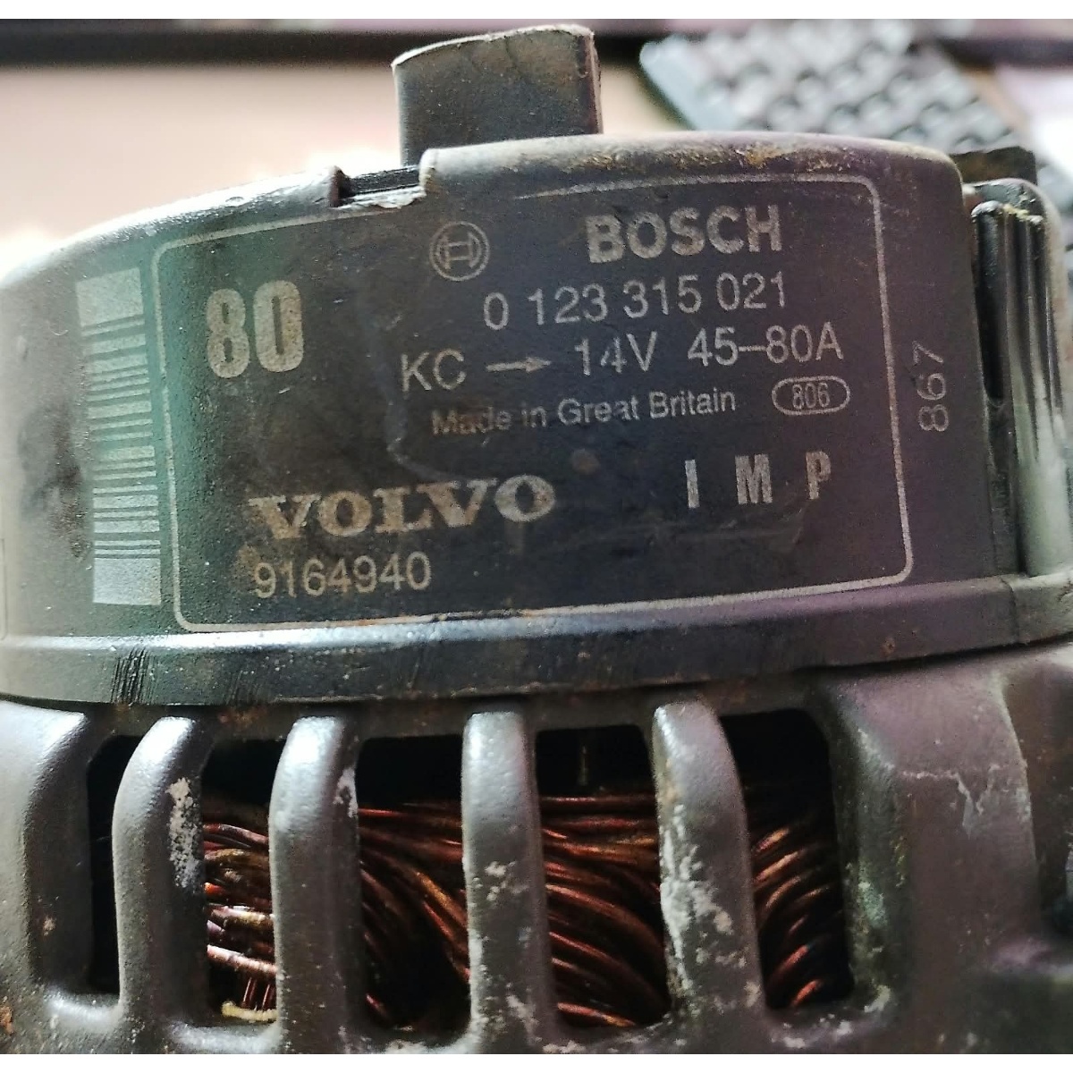 Alternador Volvo V40 S40 1997 80A 14V 0123315021 - Imagem 7