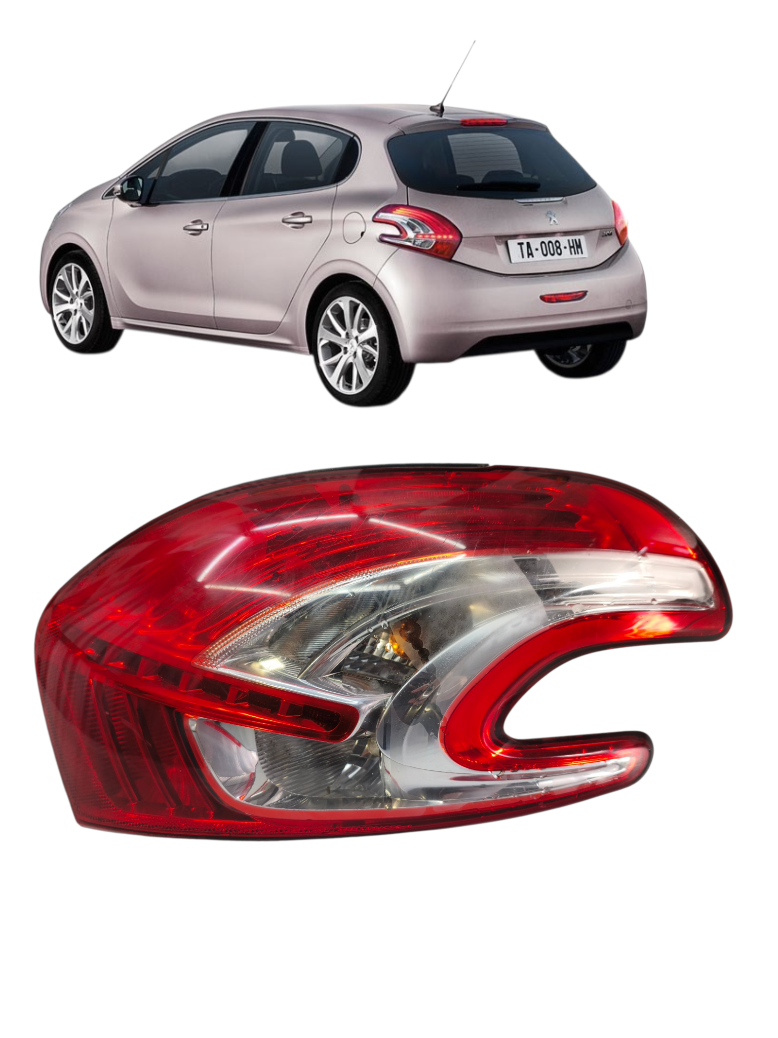 Lanterna Traseira Direita Peugeot 208 13/16 9677327780 Orig Direito/passageiro Vermelho/cristal - Imagem 1