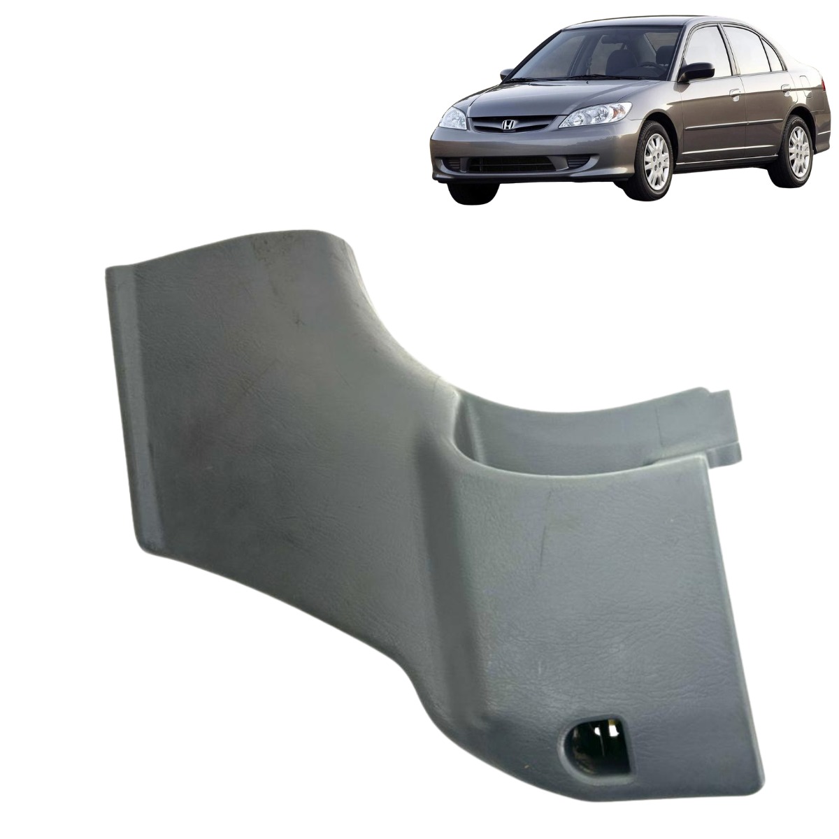 Moldura Soleira Dianteira Esquerda Honda Civic 2001 Á 2006 Cinza-escuro