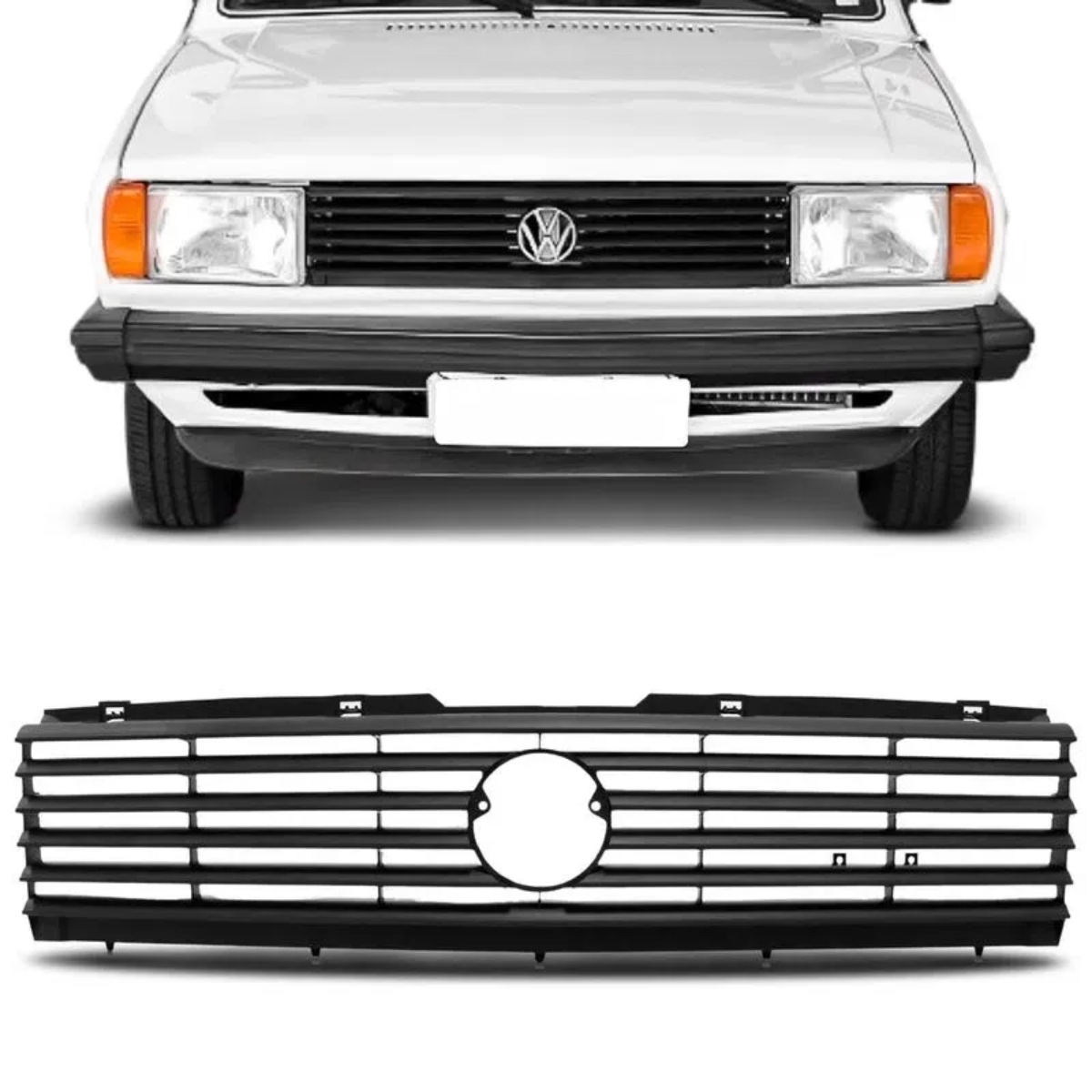 Grade Dianteira Gol Saveiro Voyage Parati 1985 1986 Preta Preta - Imagem 3