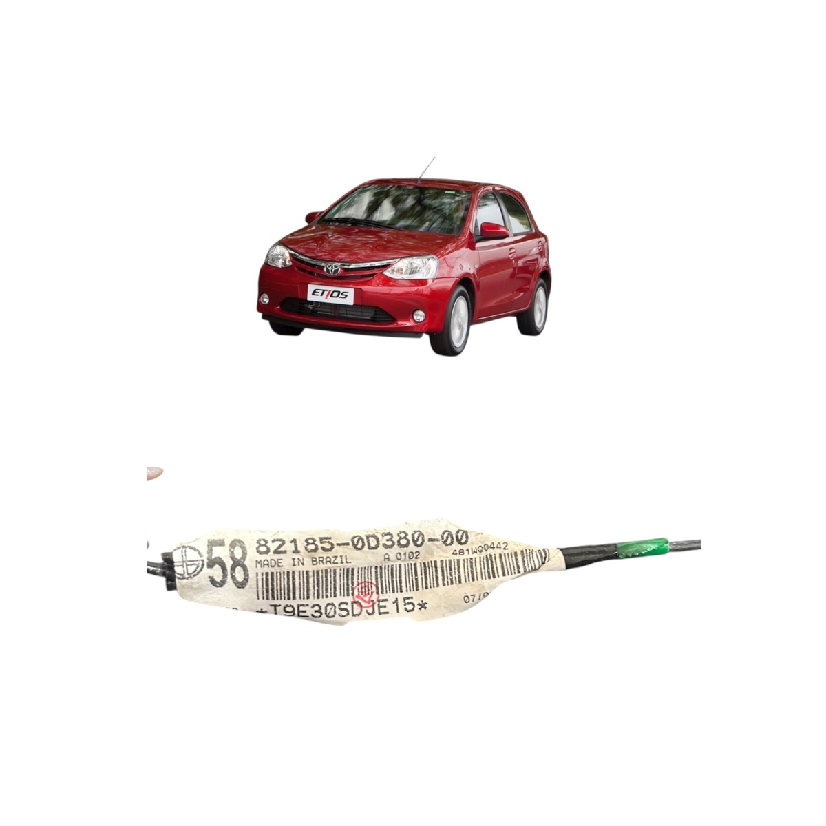 Chicote tampa traseira Toyota Etios 2014 821850D38000 Origin - Imagem 5
