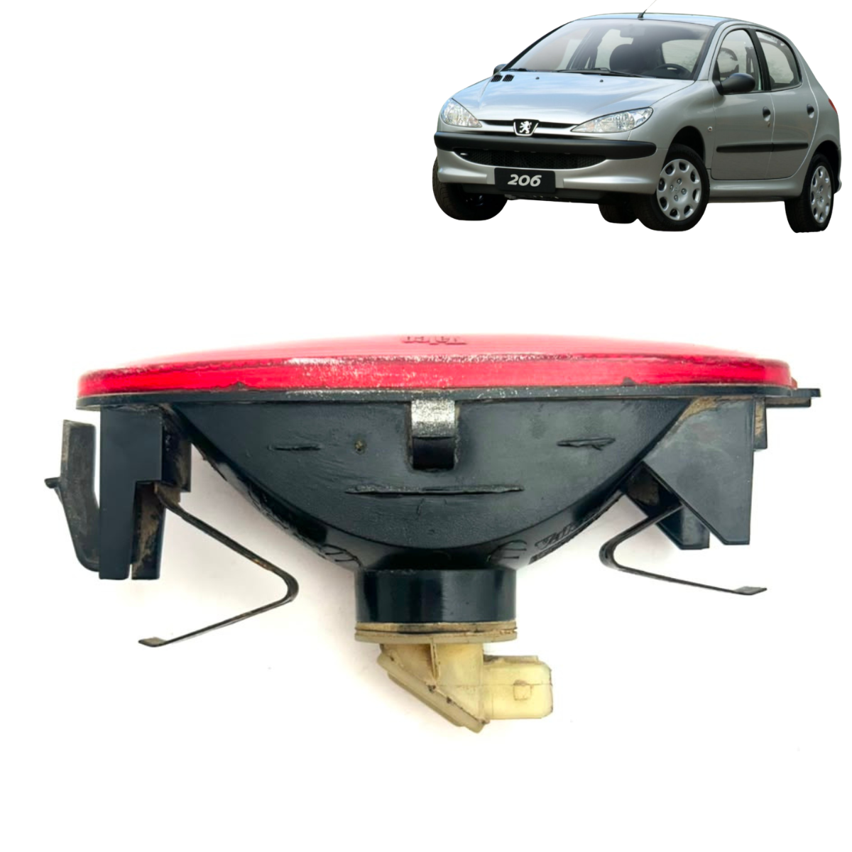 Lanterna Neblina Para-choque Traseiro Peugeot 206 1.4 2007 Vermelha