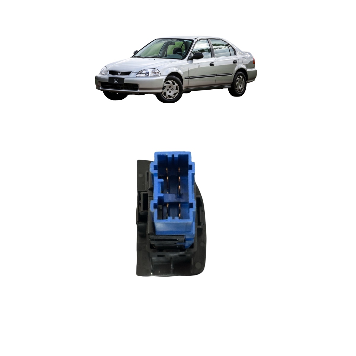 Botão Pisca Alerta Honda Civic 1996 - 2000 M15158 Cor Preto - Imagem 3