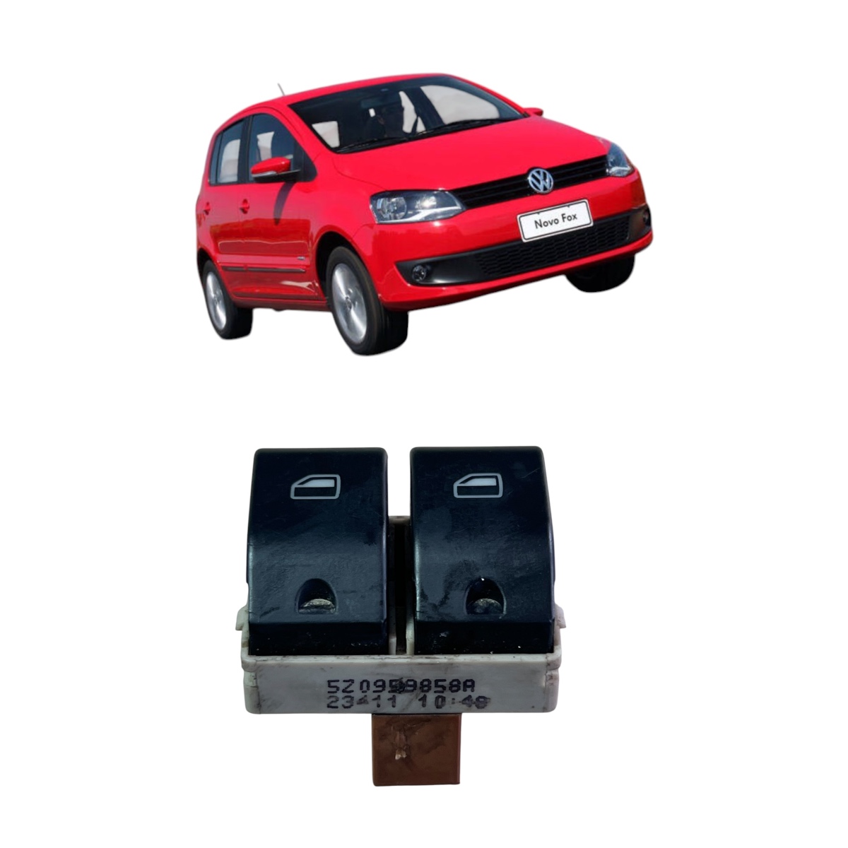 Botao interruptor duplo vidro eletrico traseiro Vw fox - Imagem 2