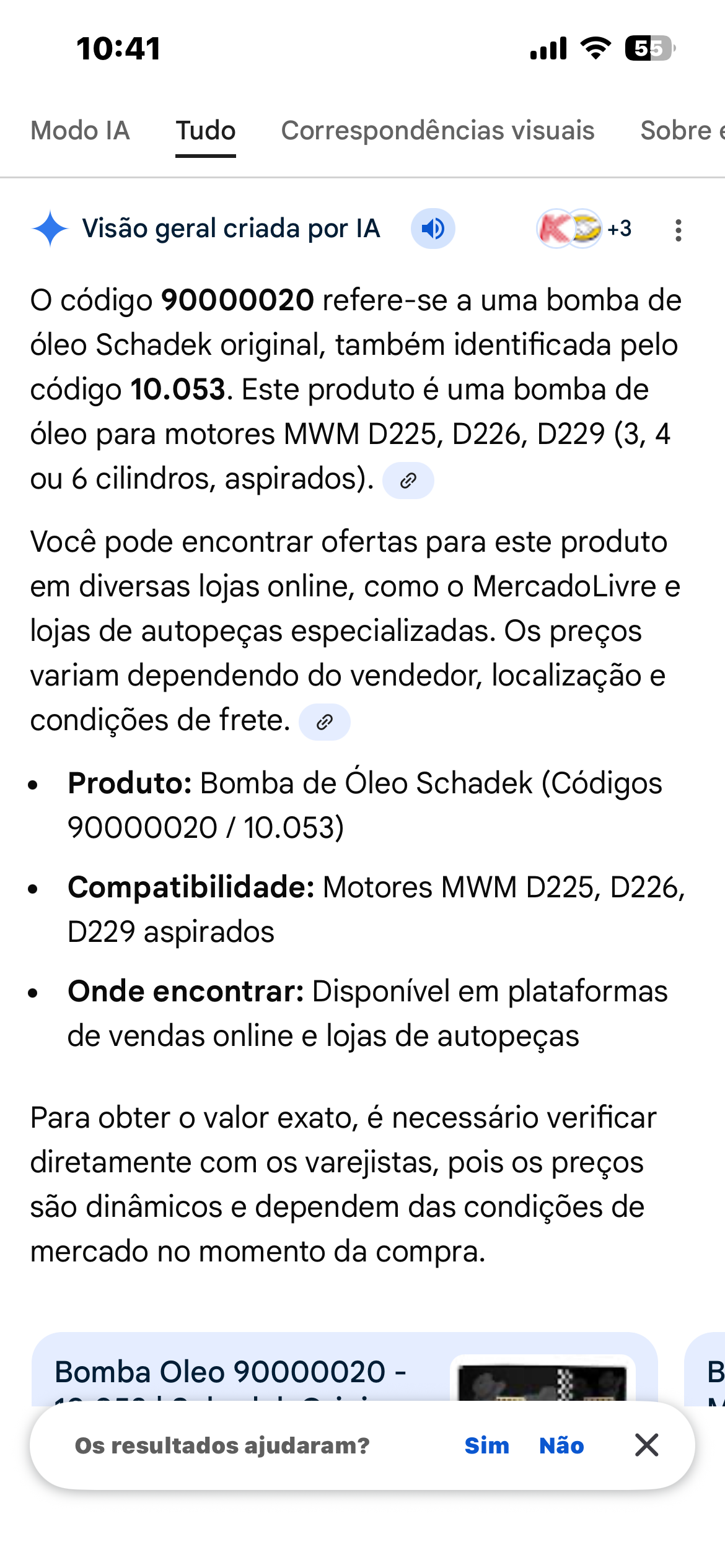 Bomba de Óleo MWM D225 D226 D229 Aspirado - Imagem 3
