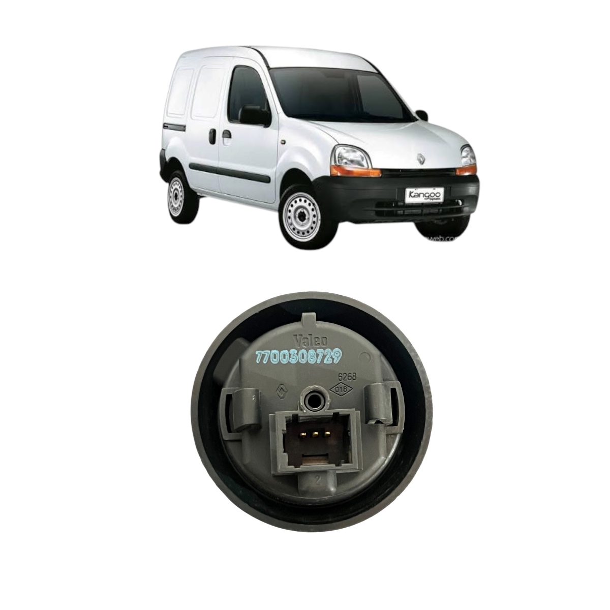 Botão Regulagem Farol Renault Kangoo 01-03 7700308729 (m - Imagem 4