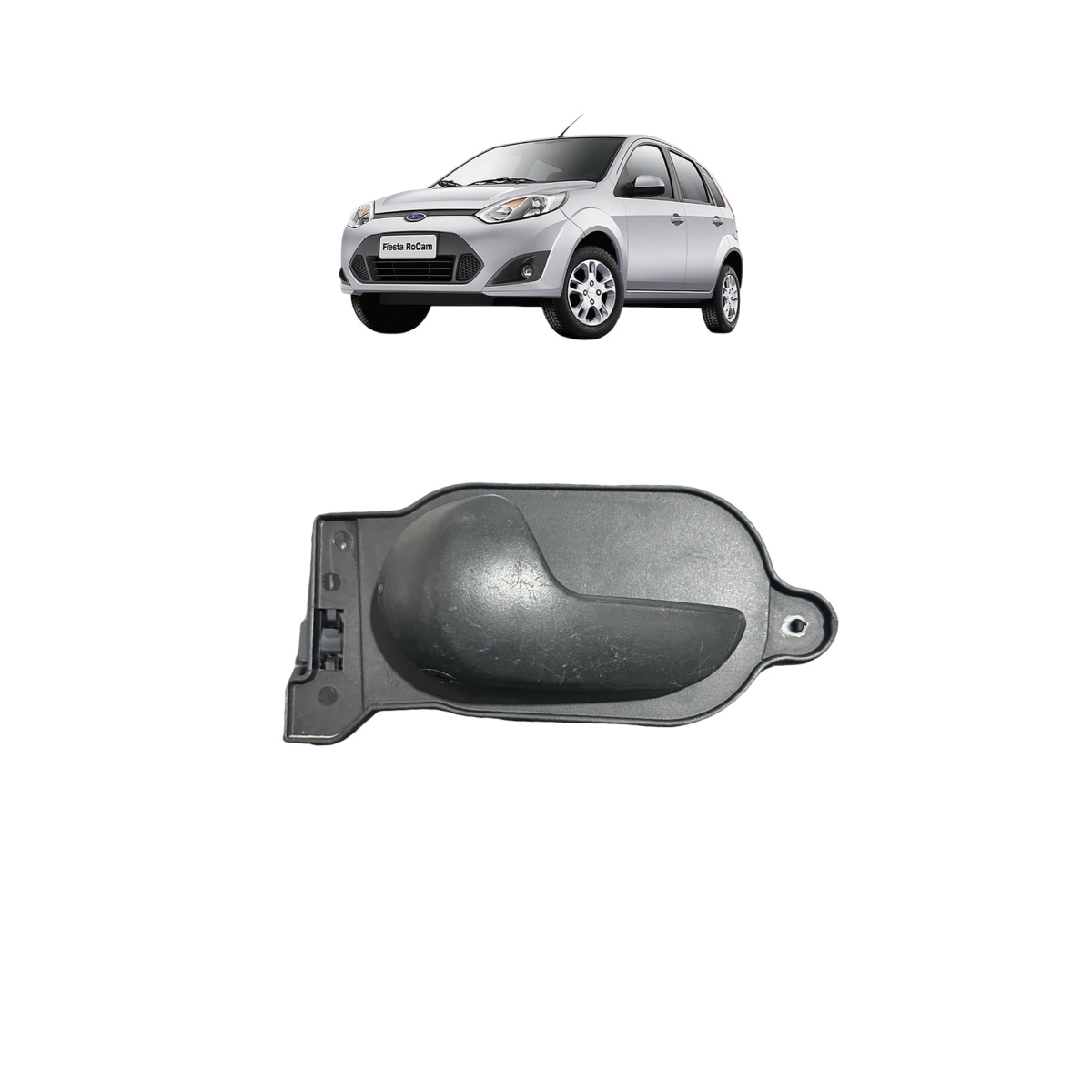 Maçaneta Interna Traseira Esquerda Ford Fiesta 2004/12 Preto Traseira - Imagem 1