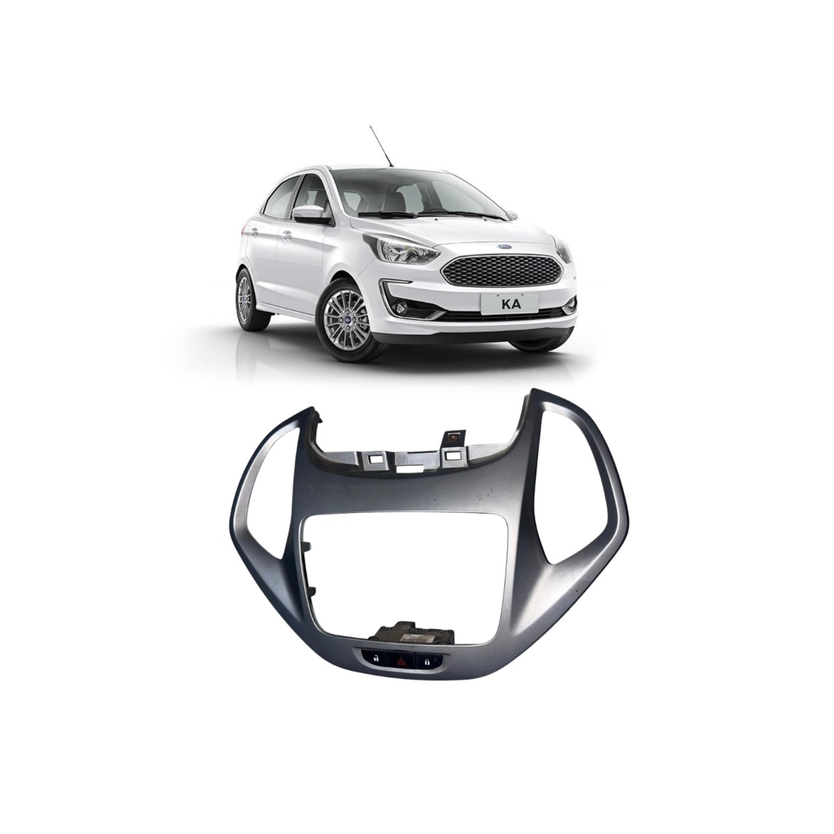 Moldura Central Painel Ford Ka Multimidea 2015 A 2021 - Imagem 1