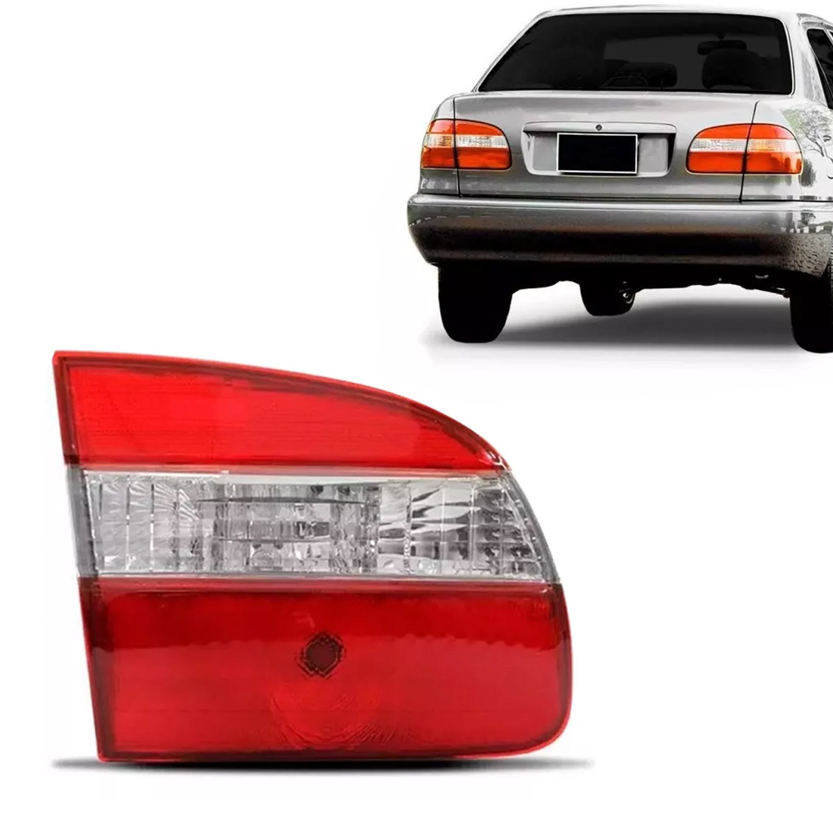 Lanterna Traseira Corolla 1998 1999 2000 Tampa Mala Esquerdo/motorista Vermelho E Branco - Imagem 5
