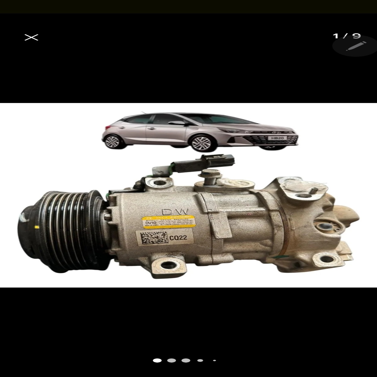 Compressor Para Hyundai Hb20 1.0 Turbo/ aspirado Creta 1.0 - Imagem 1