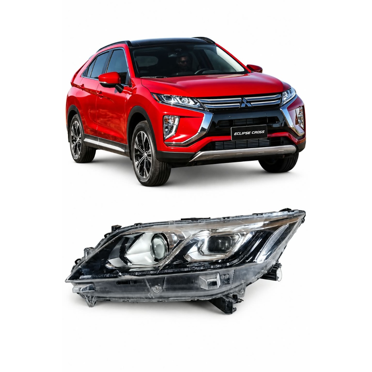 Farol Le Mitsubishi Eclipse Cross 2019 A 2022 Com Avaria - Imagem 9