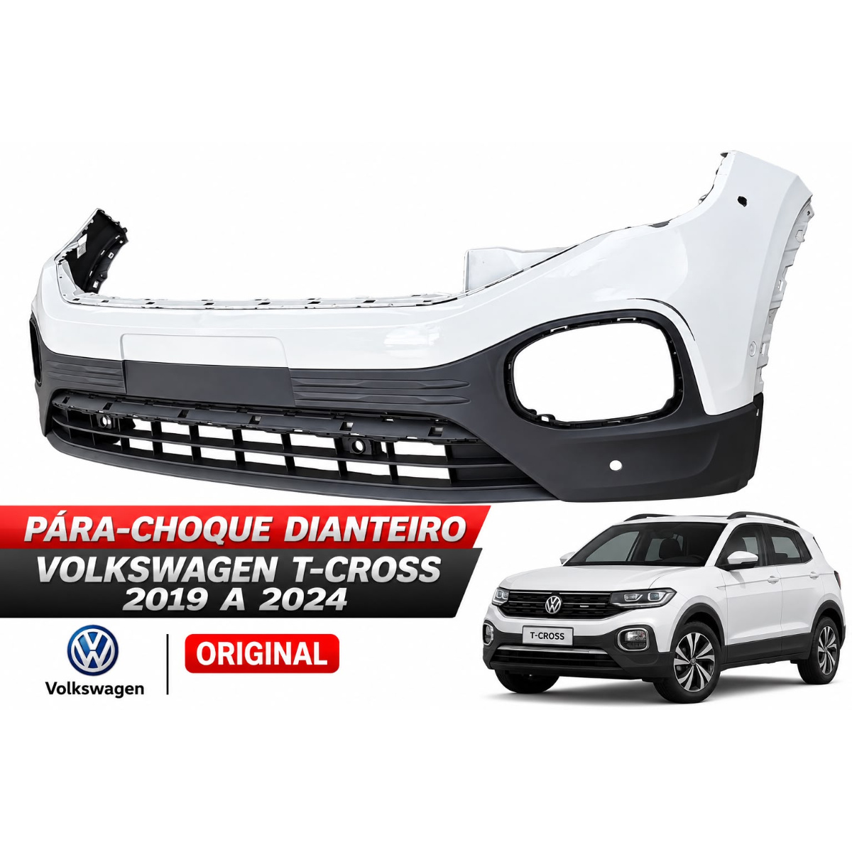 Pára-Choque Dianteiro T-Cross 2019 A 2024 Original Usado