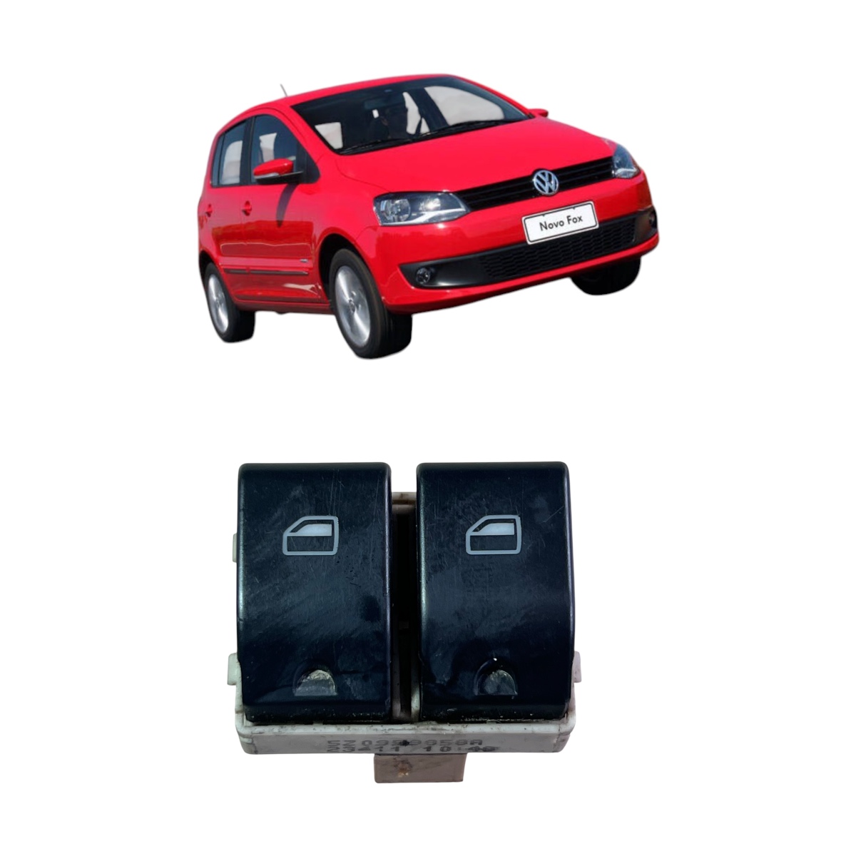 Botao interruptor duplo vidro eletrico traseiro Vw fox - Imagem 1