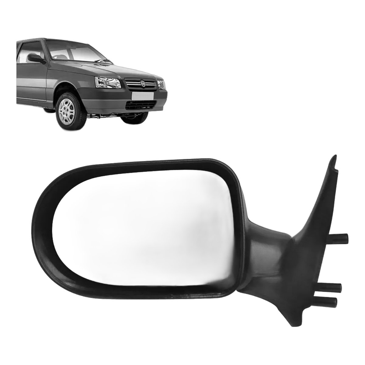 Retrovisor Fixo Fiat Uno Mille Fire 2005 A 2010 Esquerdo