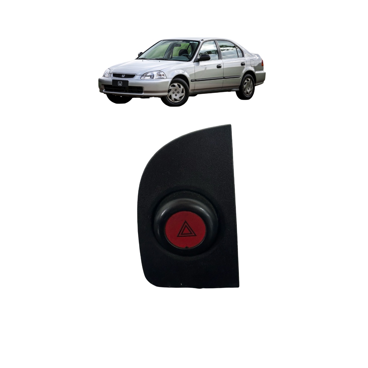 Botão Pisca Alerta Honda Civic 1996 - 2000 M15158 Cor Preto - Imagem 1