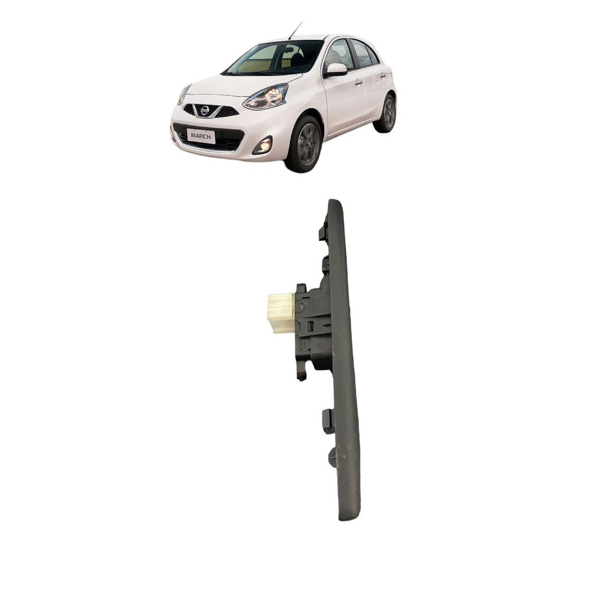 Moldura Botão Vidro Tras. Direita Nissan March 2013 A 2019 - Imagem 5
