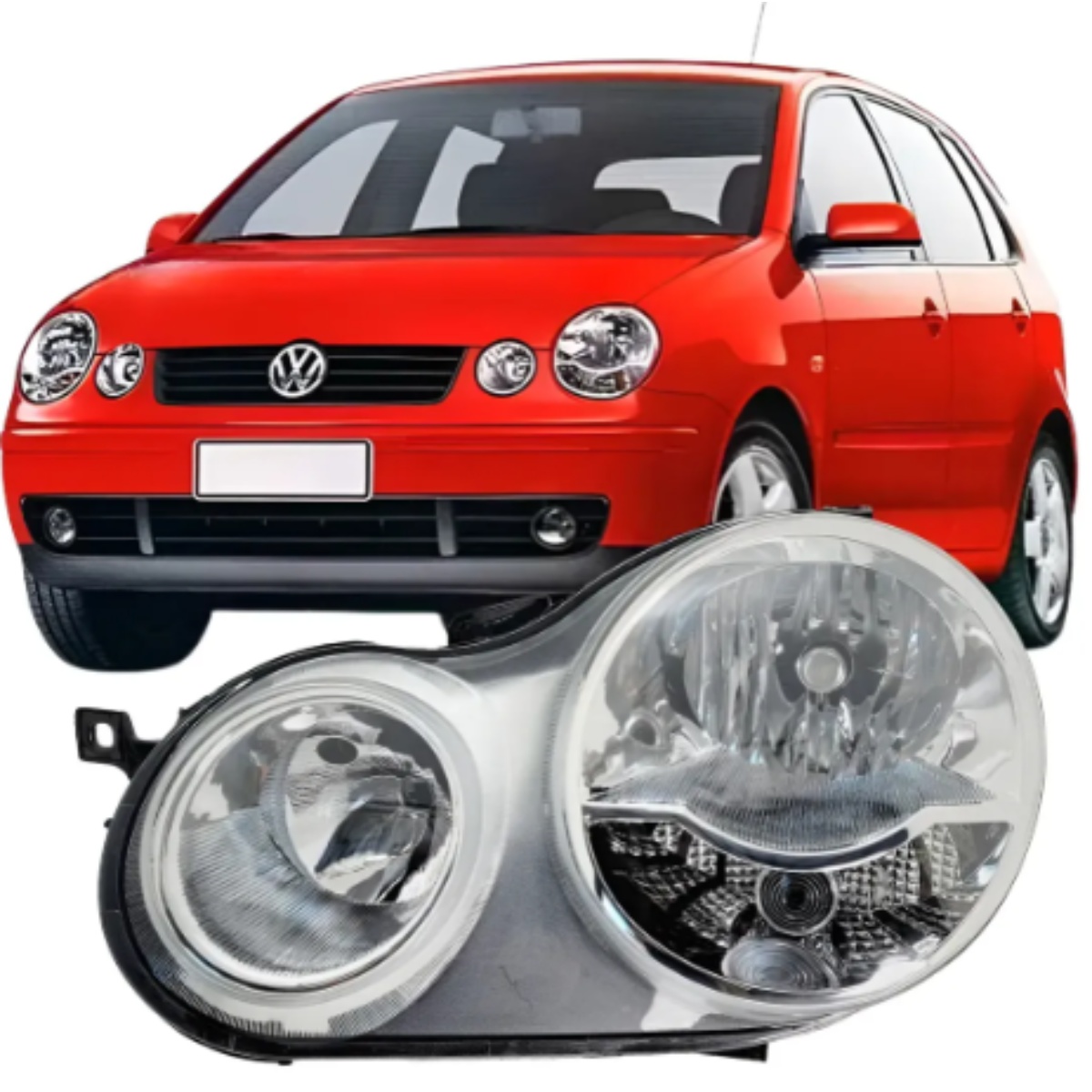 Farol Polo Cromado 2003/2006 Direito - Imagem 1