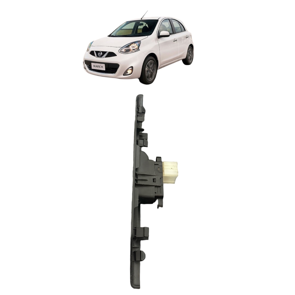 Moldura Botão Vidro Tras. Direita Nissan March 2013 A 2019 - Imagem 4