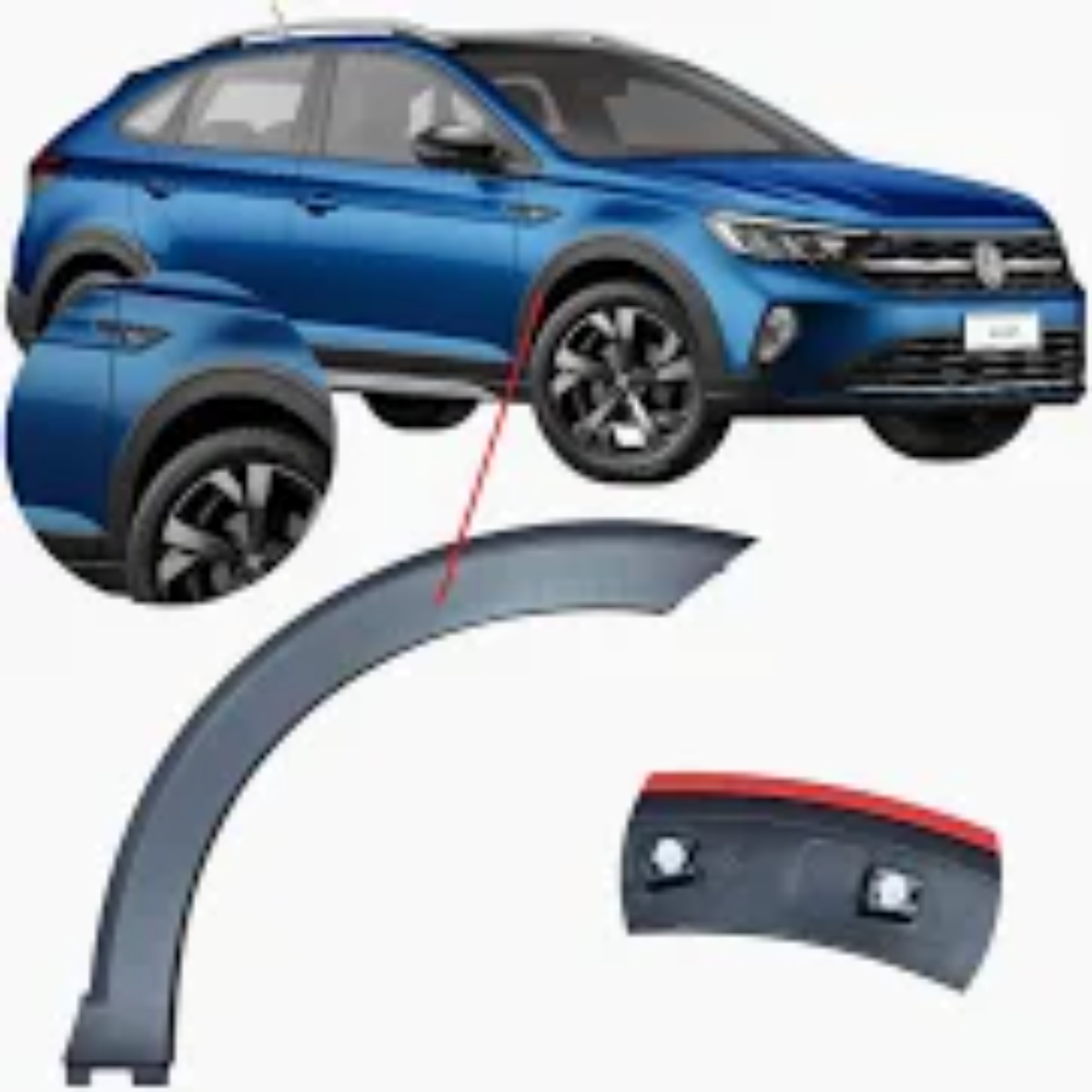 Moldura Paralama Direito Volkswagen Nivus 2021-2025