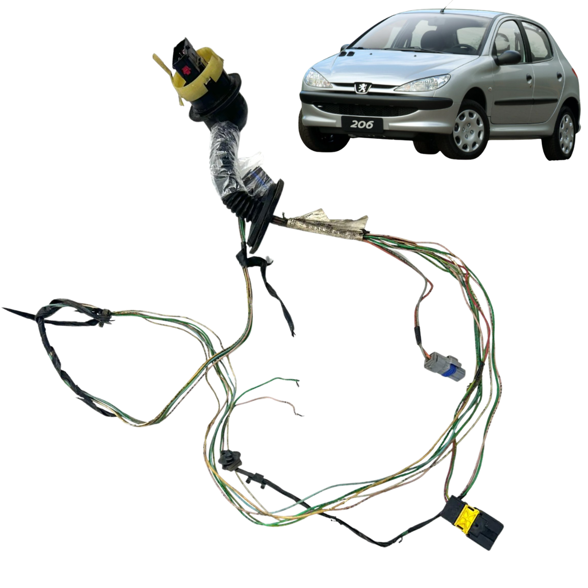Chicote Elétrico Porta Dianteira Esquerda Peugeot 206 207