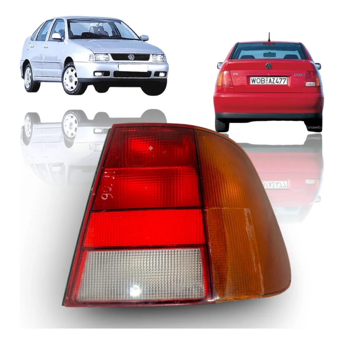 Lanterna Traseira Ldireito Volkswagen Polo Classic 1996/2002 Vermelho/âmbar