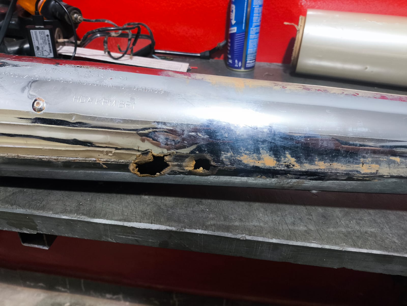 Escapamento Titan 150 KS  2004-2008 Avaria Grande