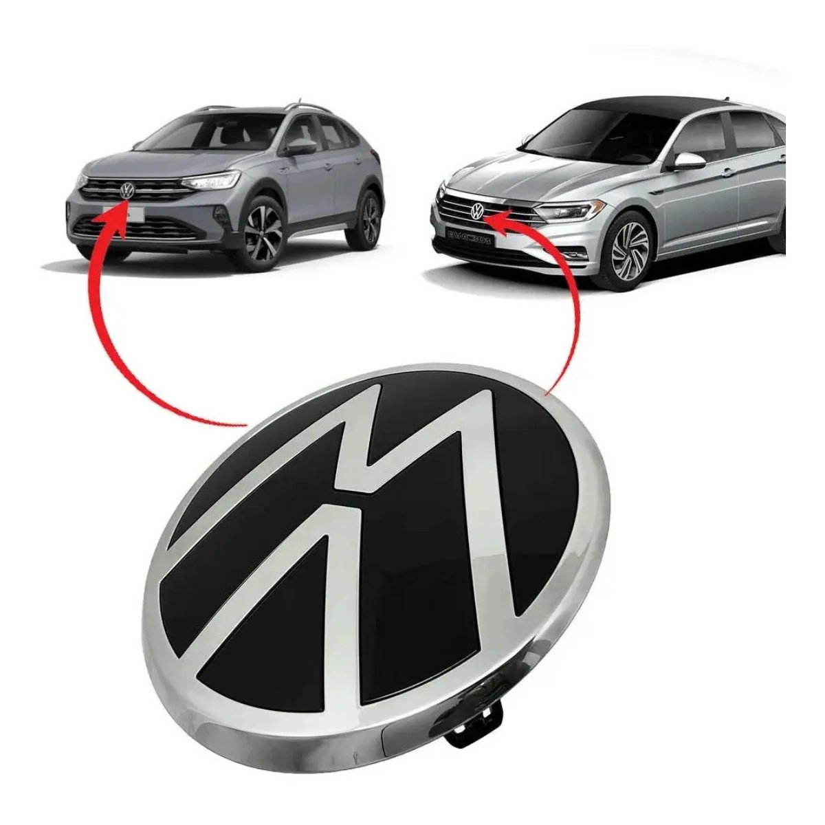 Emblema Grade Dianteira Volks T-Cross Polo Nivus 2021-2025