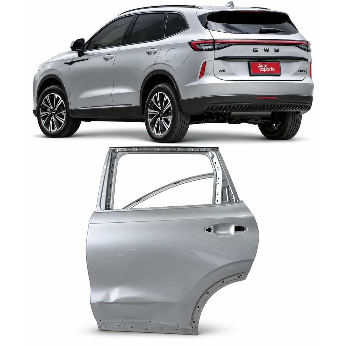 Porta Traseira Esquerda Gwm Haval H6 2023 A 2025 Com Detalhe Traseira Esquerda Prata
