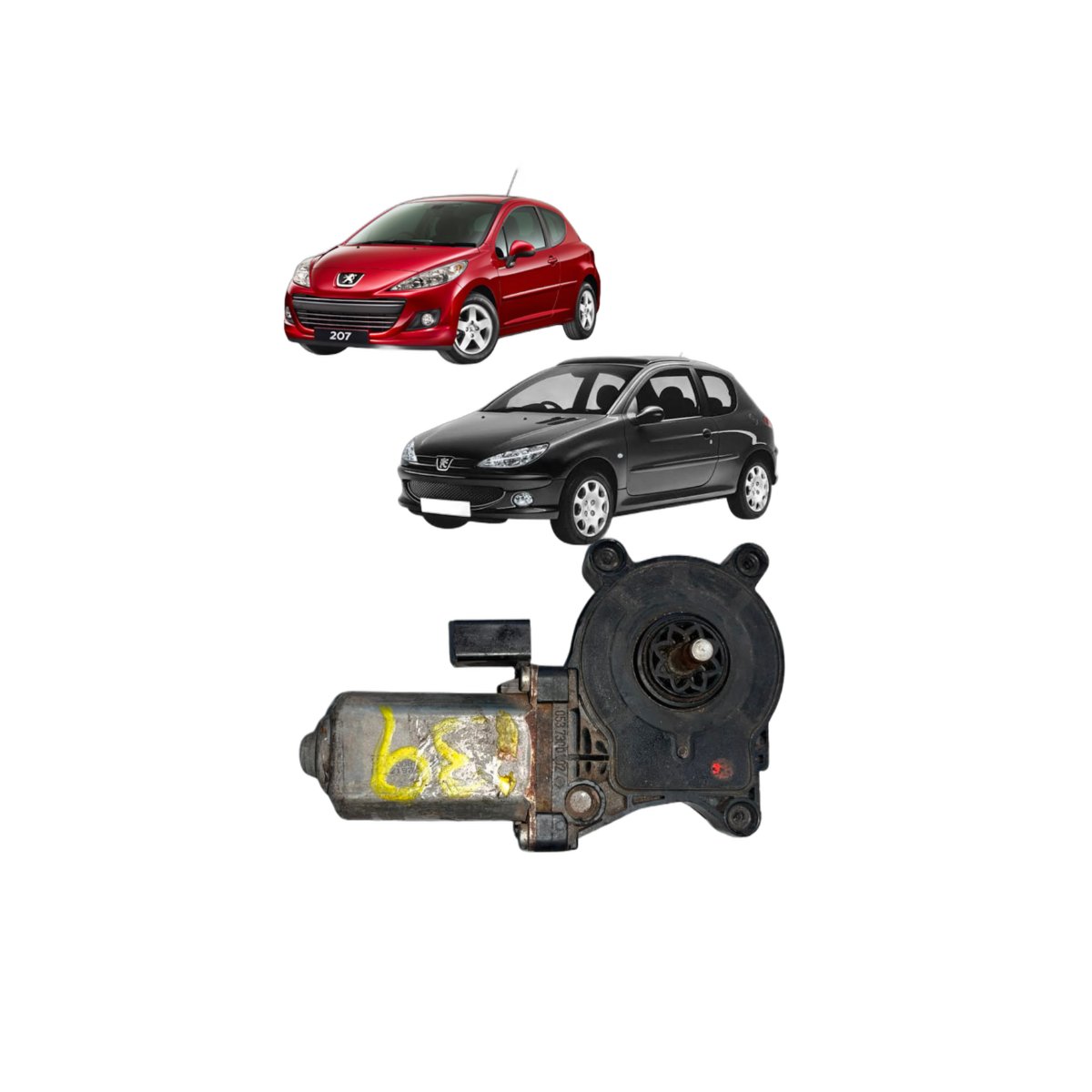 Motor Vidro Elét. T/direito Peugeot 206 207 2000-2012 - Imagem 1