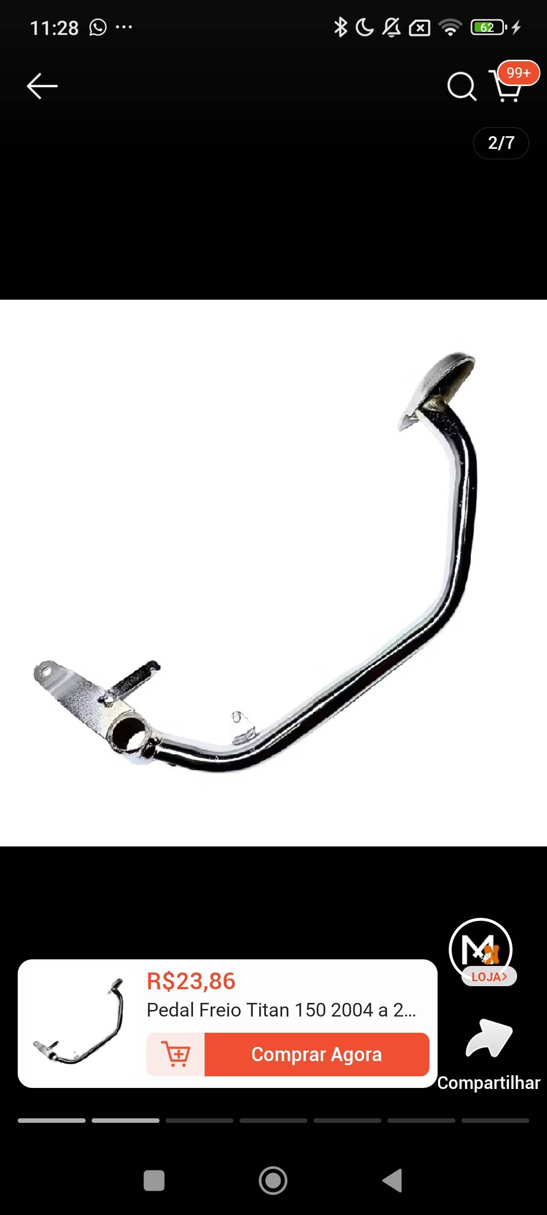 PEDAL DE FREIO TITAN 2004 A 2008 - Imagem 1