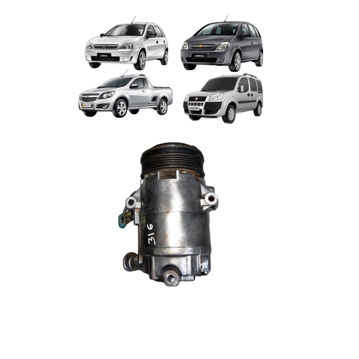 Compressor Ar GM 1.4/1.8 2003 A 2012 Original Delphi (Usado) - Imagem 1