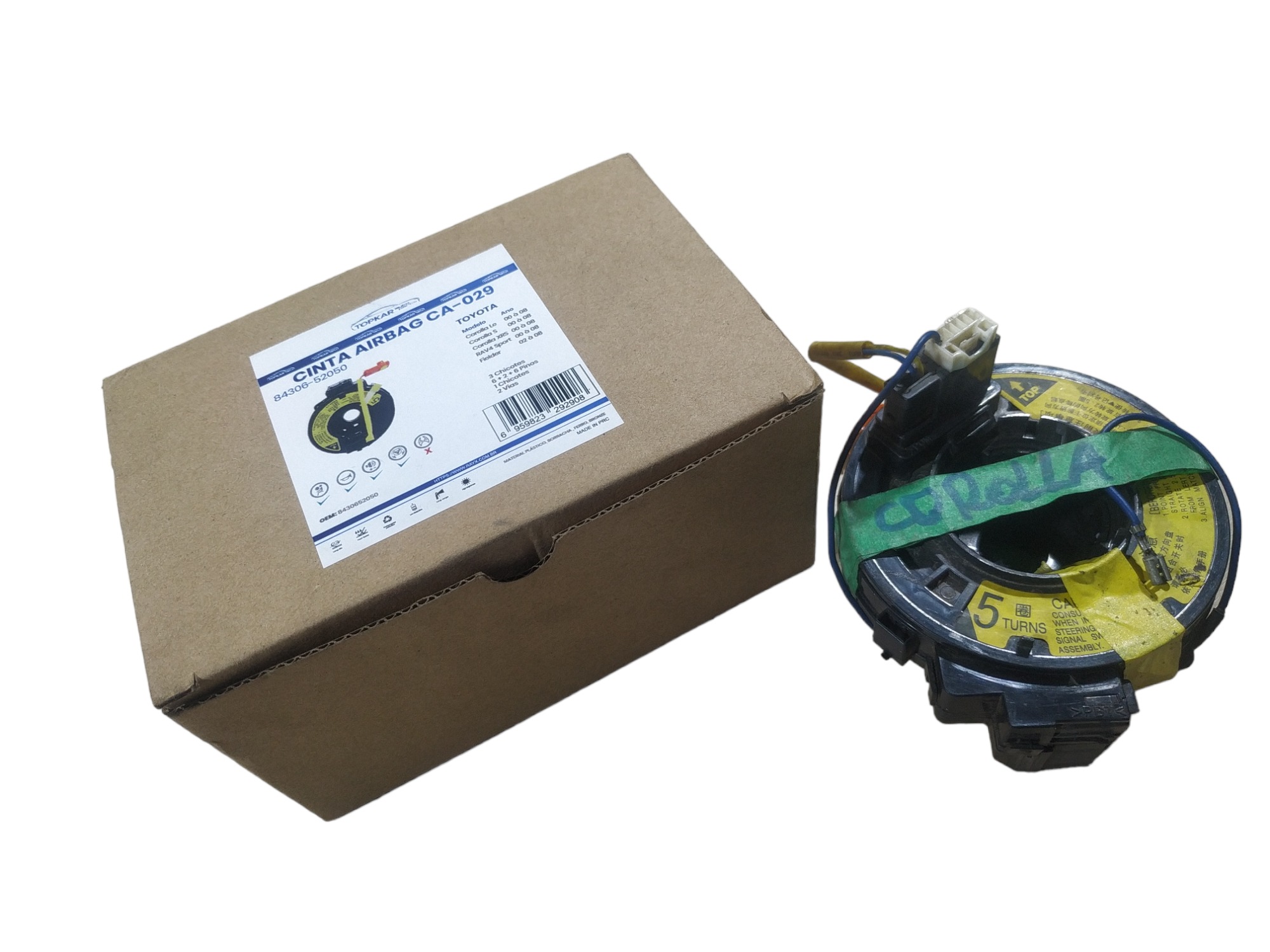 Cinta Fita Airbag Buzina Corolla Fielder 2000 A 2008 Nova Am - Imagem 3