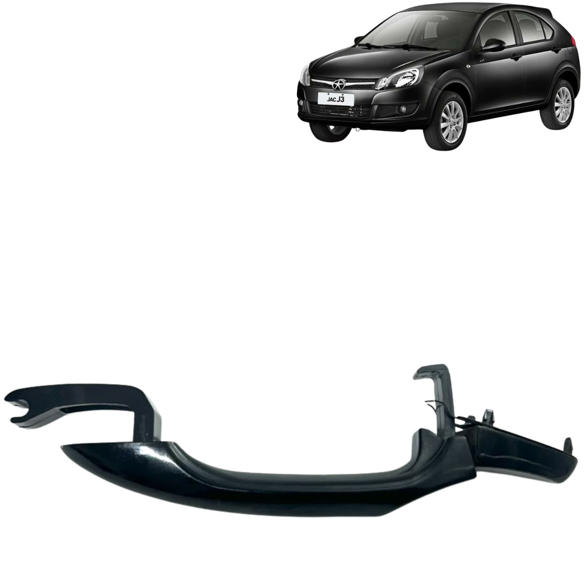 Maçaneta Externa Dianteira Direita Jac J3 2010 A 2015 Preto