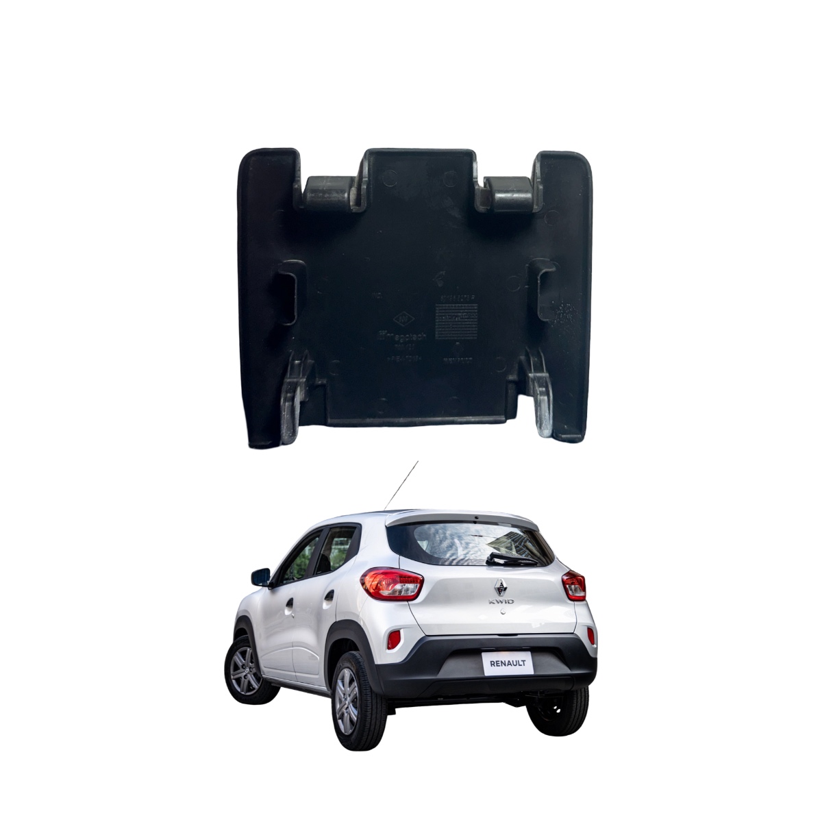 Moldura Interna Central Tampa Traseira Kwid Orig Renault Preto - Imagem 2