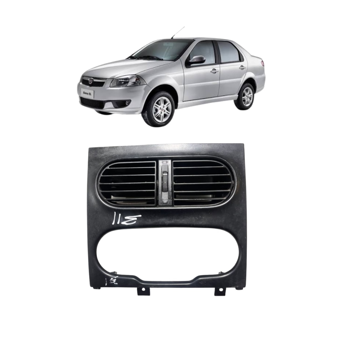 Difusor De Ar Central Fiat Siena Com Moldura 2015 Original - Imagem 1