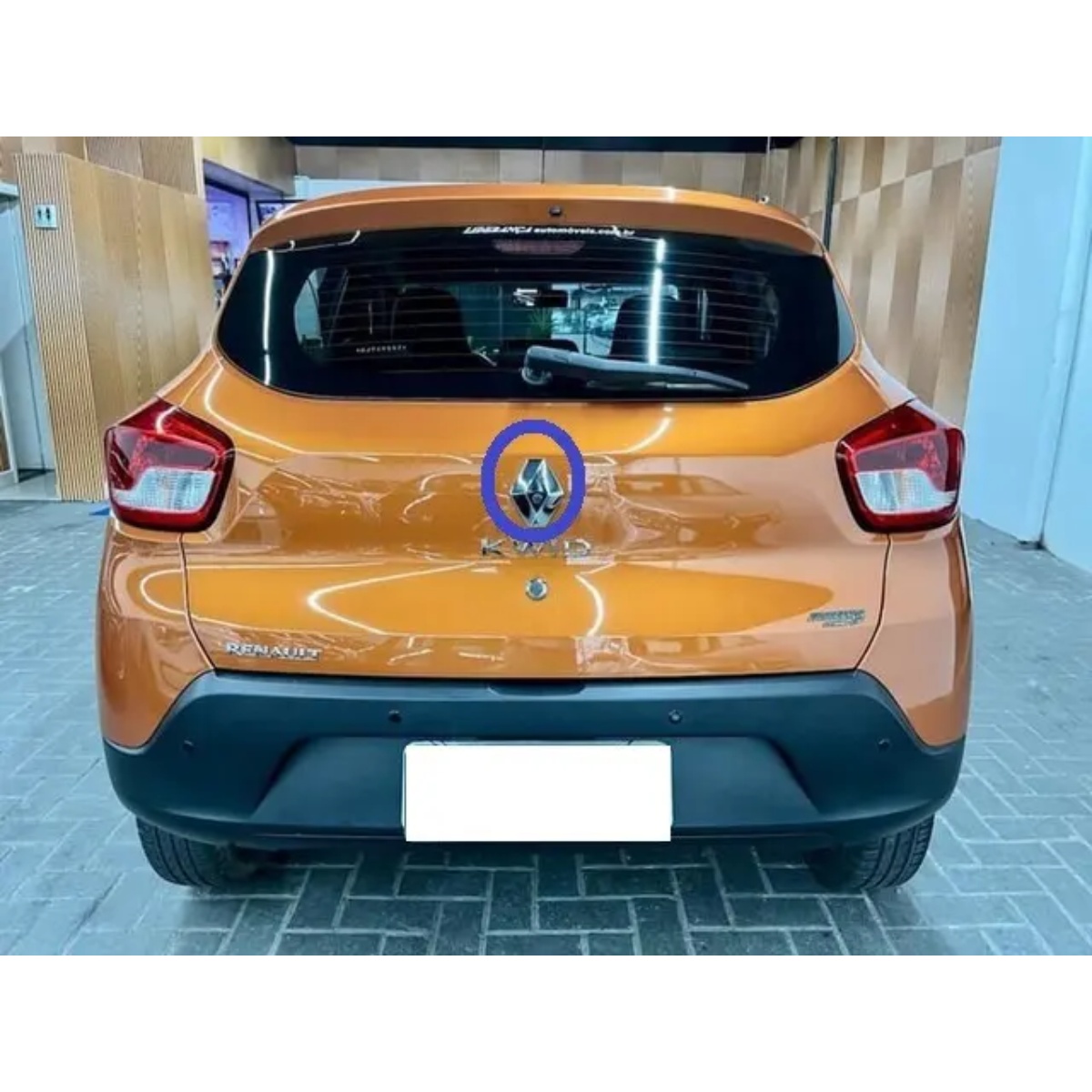 Emblema Simbolo Tampa Traseira Mala Renault Kwid Clio Camera Cromado/prata
