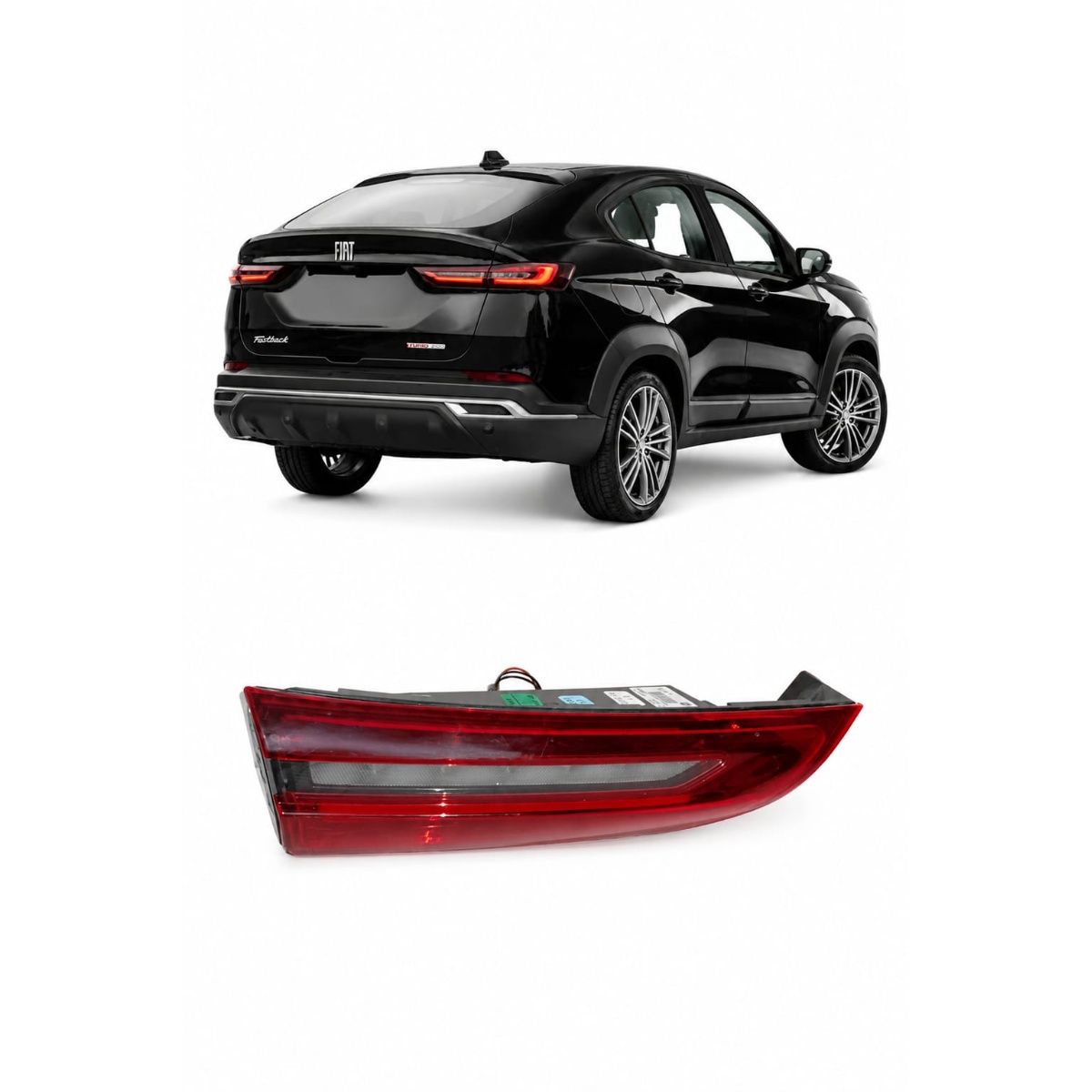 Lanterna Tampa Traseira Com Led Fiat Fastback 2022 A 2024 Le Vermelho