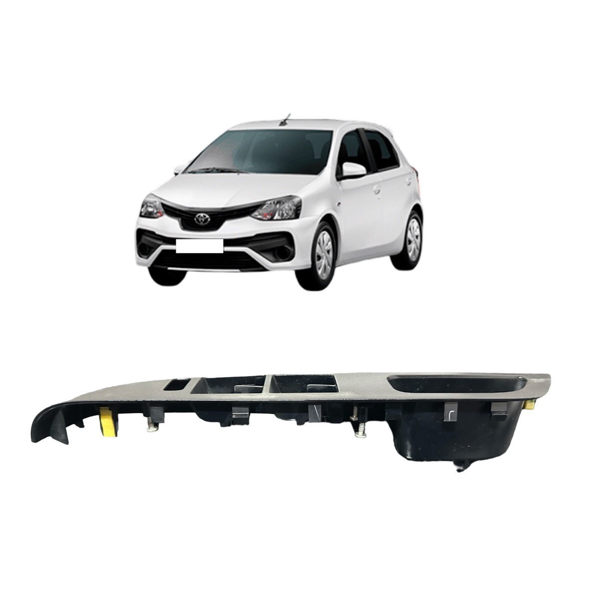 Moldura Botão Vidro Dianteiro Esquerdo Etios 742320d160 - Imagem 2