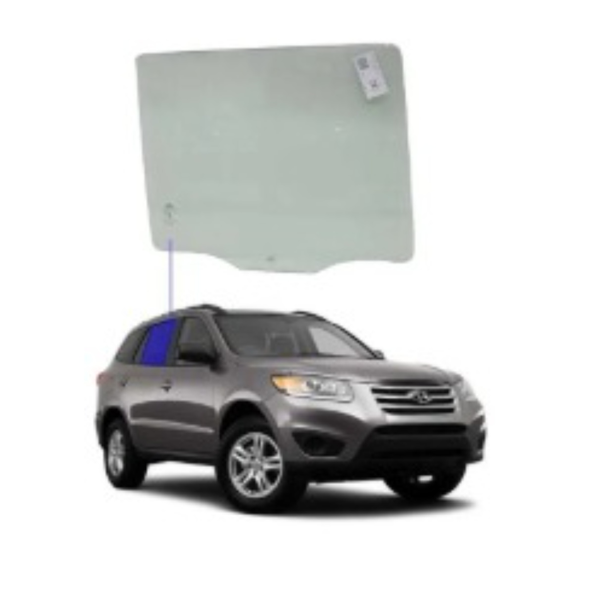 Vidro Porta Hyundai Santa Fe 2013/19 Traseiro Direito