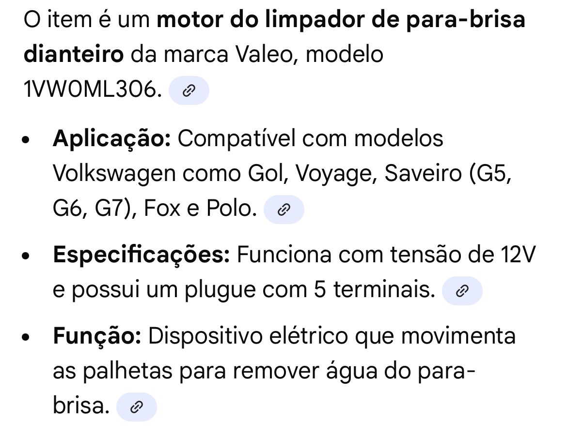 Motor Limpador Volkswagen 1VW0ML306 - Imagem 5