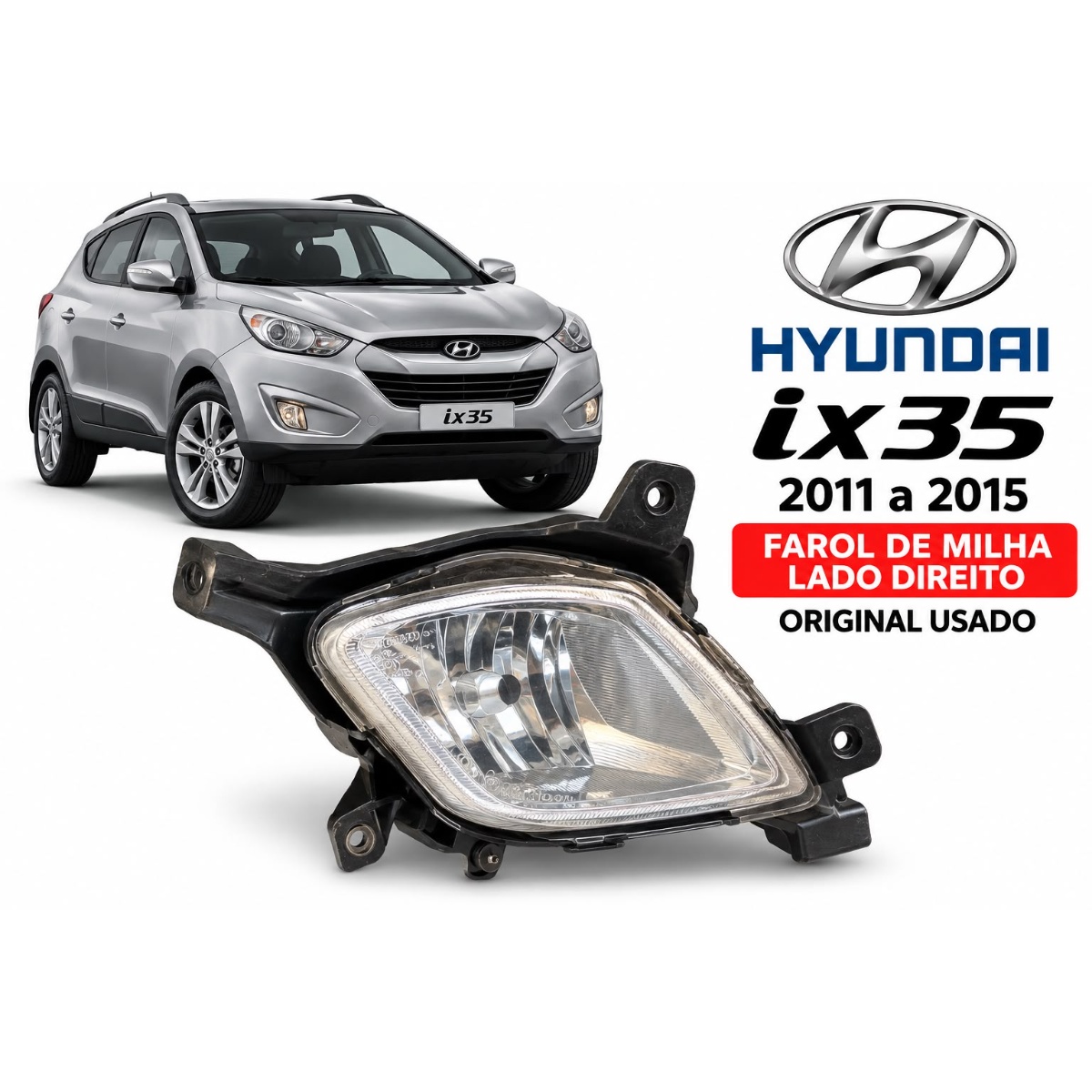 Farol De Milha Lado Direito Ix35 2011 a 2015 Original