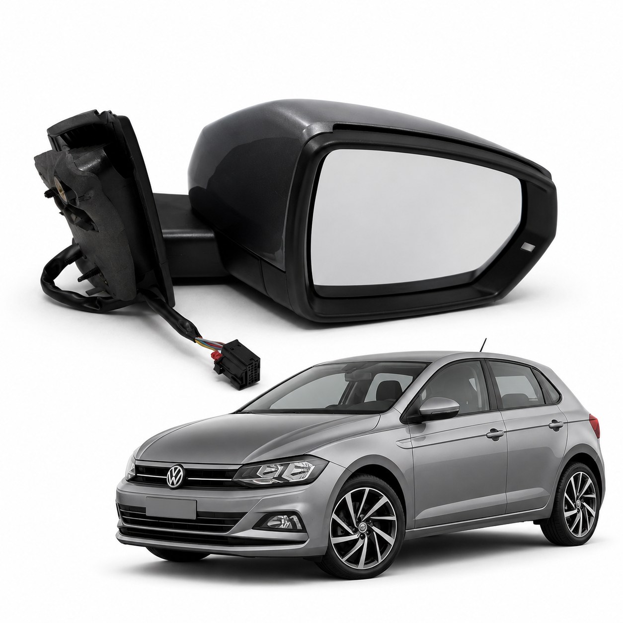 Retrovisor Elétrico Direito C/ Pisca VW Polo 6EA857502G - Imagem 1