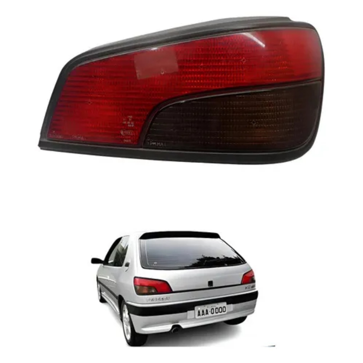 Lanterna Traseira Direita Peugeot 306 Hacht 1993 2002 Direito/passageiro Vermelho