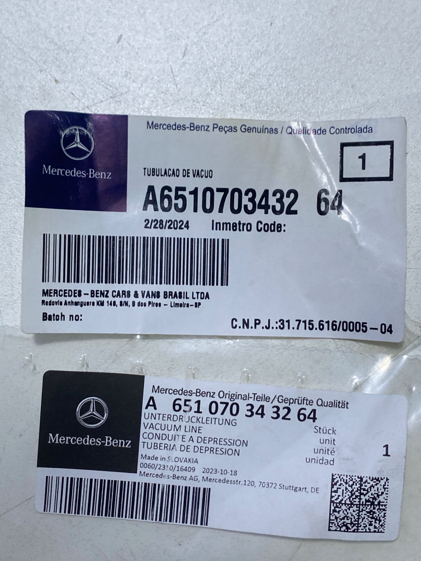 Tubulação Vácuo Mbenz Sprinter 2012 A 2018 Original Novo - Imagem 3