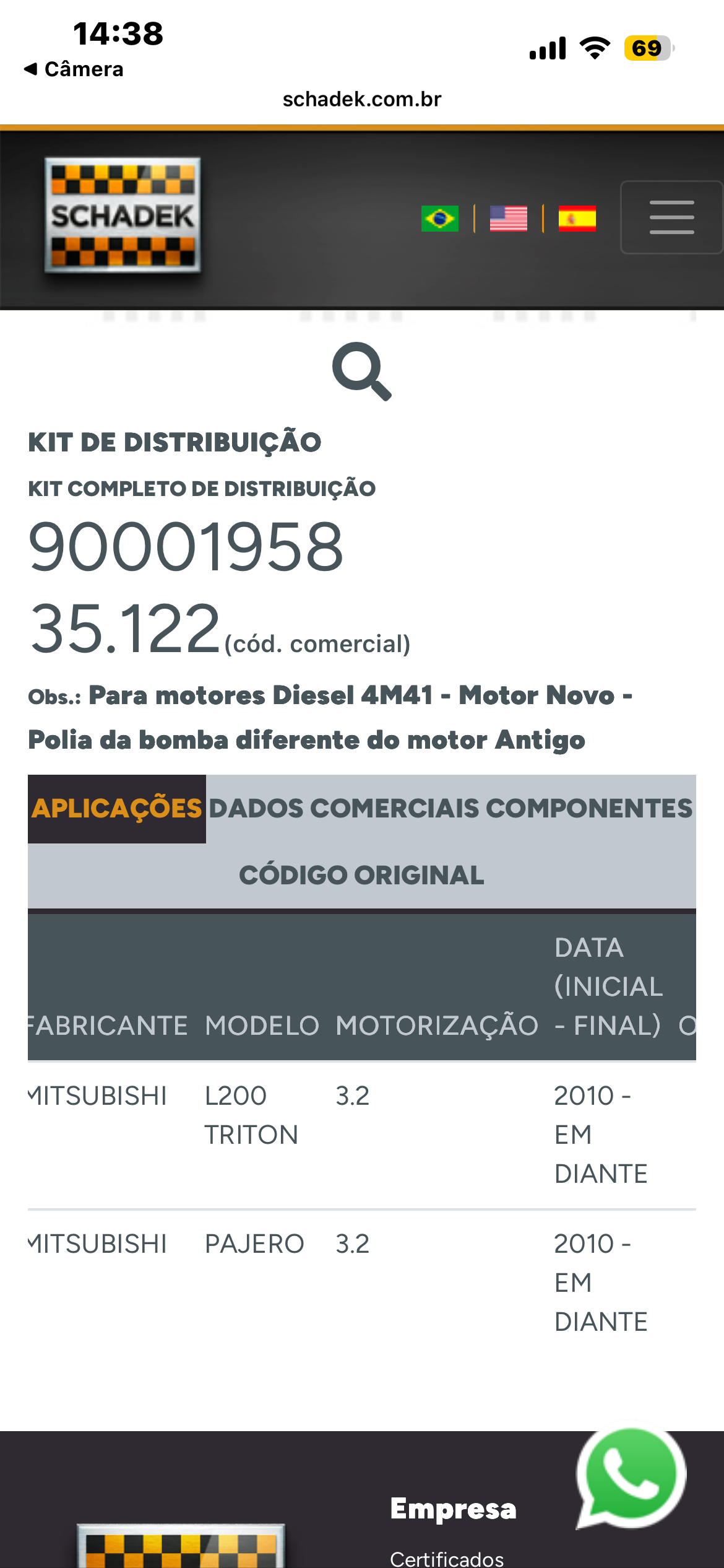 Kit Corrente de Distribuição da marca Schadek - Imagem 3